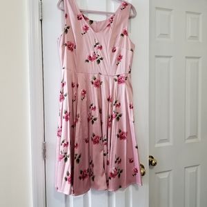 Sleeveless Satin Floral Fit Flare Modcloth
